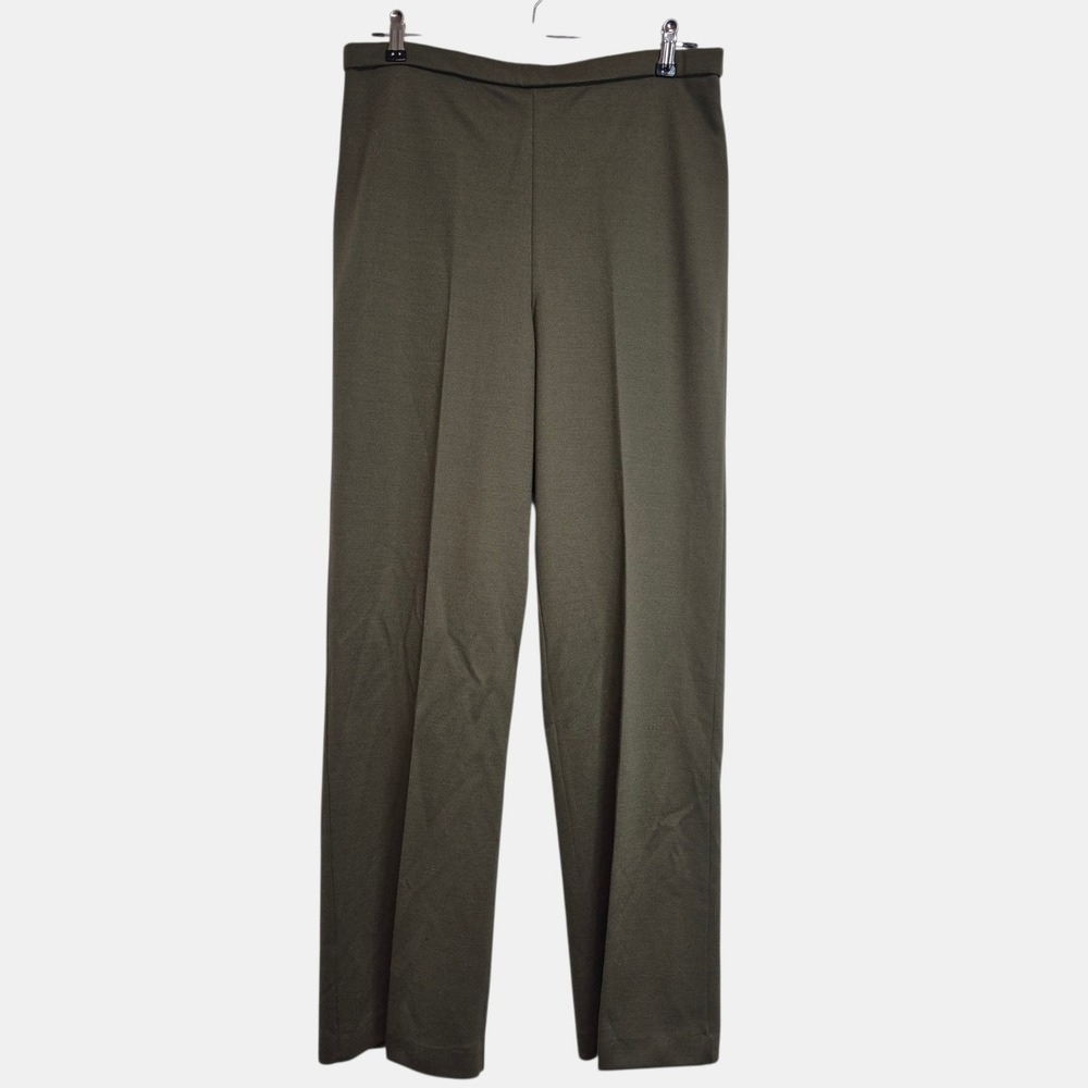 Vintage Catalina Womens Olive Green High Waisted Straight Leg Knit Trousers 14